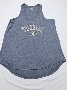 Knights Apparel Colorado Graphic Racerback Tank - Heather Gray with Cream Print